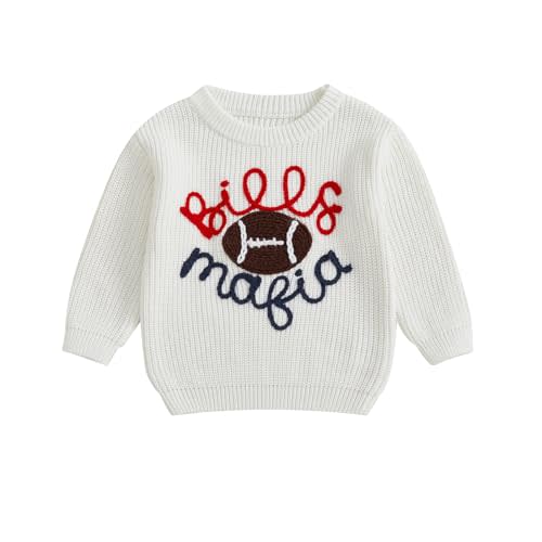 KMBANGI Knit Game Day Sweatshirt, Size 9-12mo