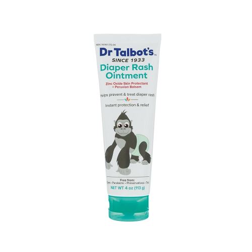 Dr. Talbot's Baby Diaper Rash Ointment, Zinc Oxide Skin Protectant with Peruvian Balsam, Instant Relief, No Dyes, Parabens, or Preservatives, Gentle Formula, Treats & Prevents Rash, Made in USA, 4 oz