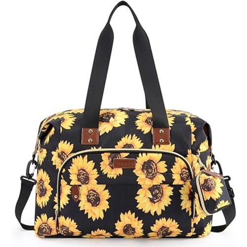 Tuwubi Diaper Bag Tote,Baby Diaper Bag with Pacifier Case Large Travel Diaper Tote Caddy for Mom and Dad Multifunction Large Baby Bag - Sunflower