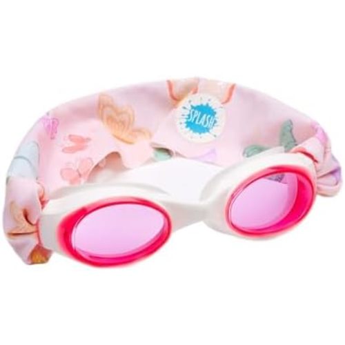 Splash Place SWIM GOGGLES with Fabric Strap - Adult & Kids Swim Goggles - PINKS & PURPLES