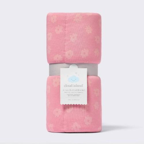 Bamboo Jersey Quilted Blanket - Ditsy Floral - Pink - Cloud Island