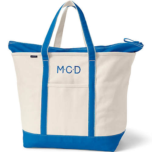 Medium Natural 5 Pocket Open Top Canvas Tote Bag | Lands' End