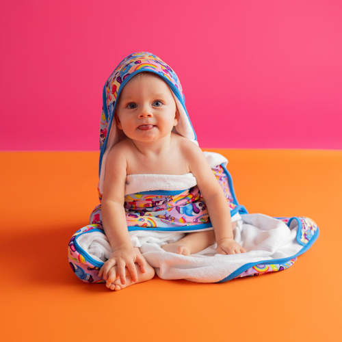 Pink Toddler Hooded Towel | Lisa Frank® Panda Painter