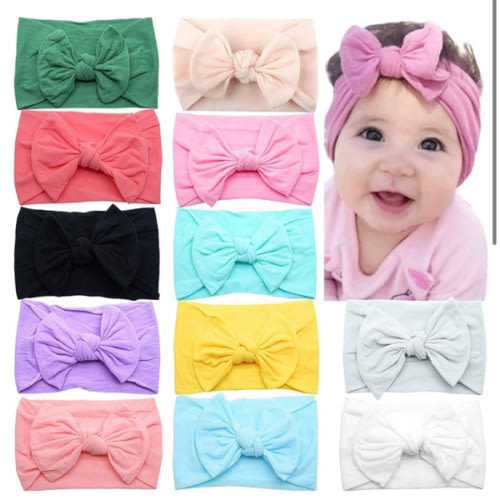 CÉLLOT Super Stretchy Soft Knot Headbands with Hair Bows Head Wrap Hair Accessories For Newborn Baby Girls Infant Toddlers Kids