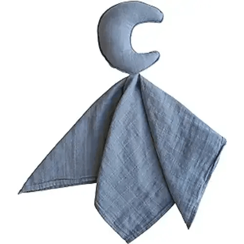 Mushie Moon Security Blanket | Baby Lovey | 100% Organic Muslin Cotton (Tradewinds) - Moon (Tradewinds)