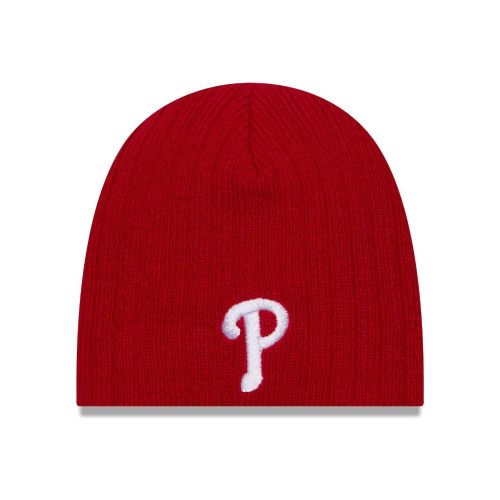 New Era Philadelphia Phillies Evergreen Mini Fan Baby Knit Hat - Red