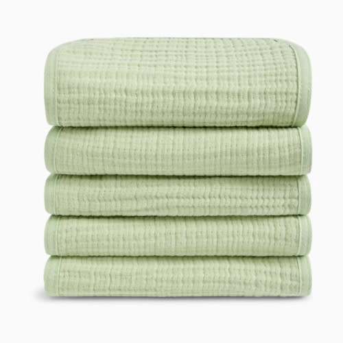 Organic Cotton Muslin Burp Cloths Multipack - Sage