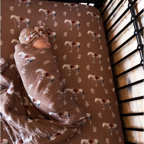 Almond Ranch Horse Bamboo Muslin Swaddle – Cowkid Clothing Company
