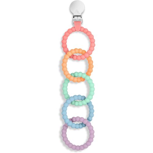 Ryan & Rose Cutie Clinks Attachable Teether Chew Toy for Babies (Mosaic)