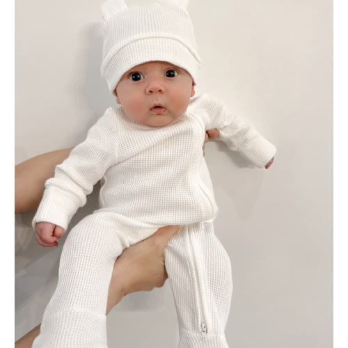 Luna + Luca Bear Waffle Set - White