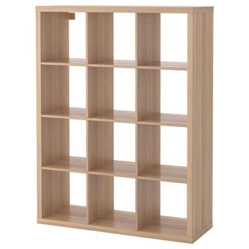 KALLAX Shelf unit - white stained oak effect 43 7/8x57 5/8 "