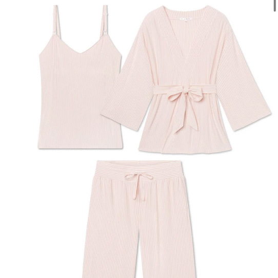 LAKE | Women | DreamModal® Pajamas | Salt Spray Pencil Stripe Maternity Kimono Bundle