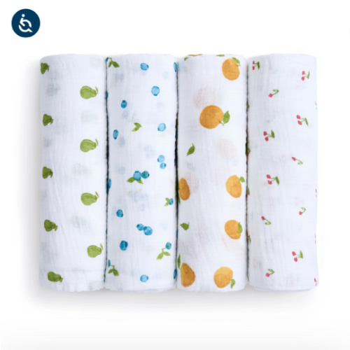 aden + anais fresh fruit organic cotton muslin swaddles 4 pack
