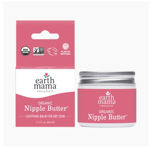 Earth Mama Organic Nipple Butter™ | Nipple Cream Safe for Breastfeeding | Postpartum Essentials for Nursing | Non Lanolin Nipple Cream, 2-Fluid Ounce