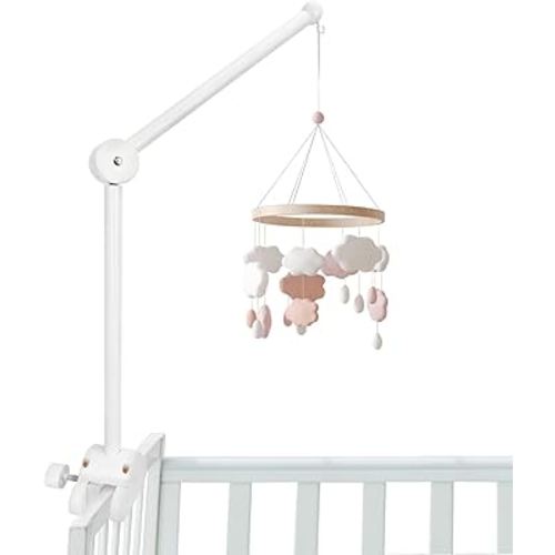 26.7Inches Wooden Baby Crib Mobile Arm, Nursery Decor Hanger Baby Bed Bell Holder for DIY Clamp Mobile Standing Toy Decoration Hanging(Excluding Hanging Rotating Bell)
