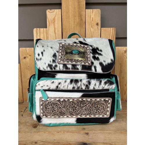 Cowhide & Tooled Leather Backpacks!