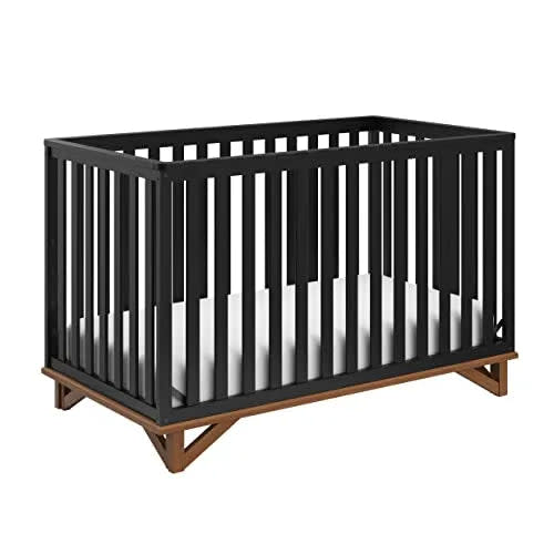 Santa Monica 5-in-1 Convertible Crib - Black/Vintage Driftwood