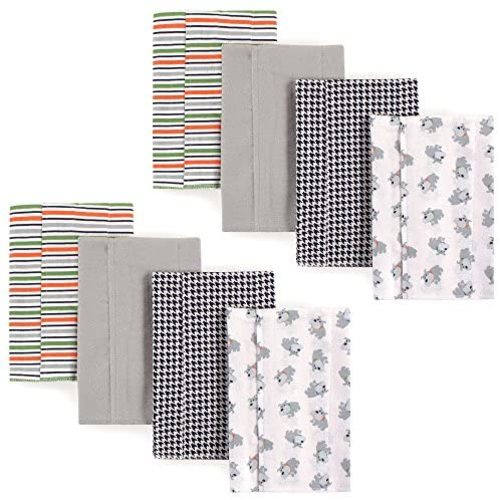 Luvable Friends Unisex Baby Cotton Flannel Burp Cloths, Bull Dog 8Pack, One Size