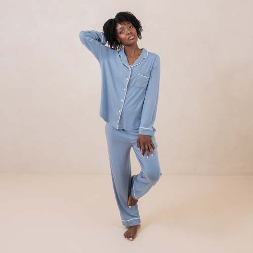 Long-Sleeved Women's Pajama Set in Slate M