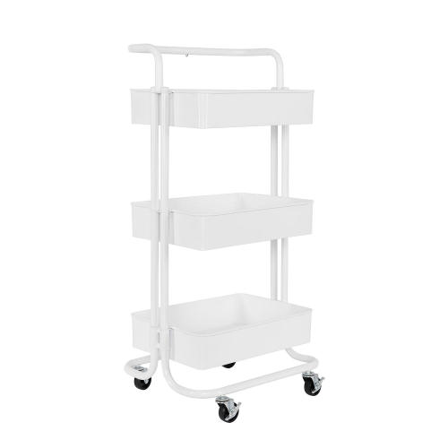 Seville Classics 3-Tier Steel Cart, White
