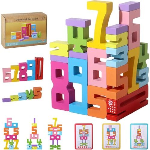 Generic 20pcs Wooden Number Building Blocks, Friends of Ten Blocks
