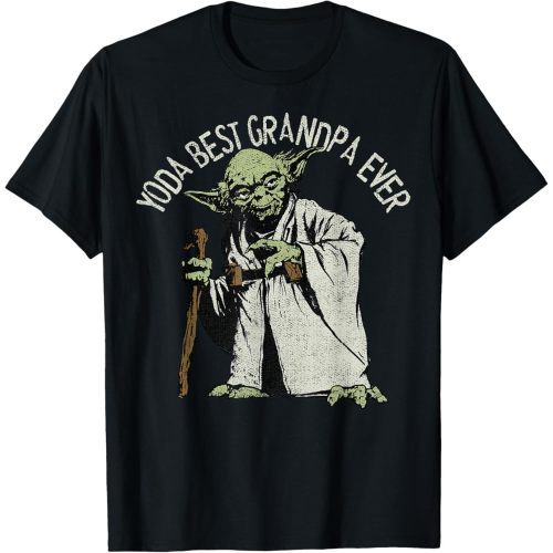 Star Wars Yoda Best Grandpa Ever Portrait Disney+ T-Shirt