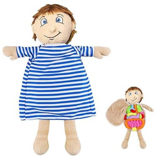 vocheer Human Body Anatomy Toy, Montessori Preschool Educational Organ Plush Toys for Kids, Science Learning Kits for Student, Body Organ Awareness Teaching Tools for Boys