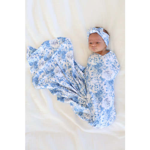 Betsy's Blooms Personalized Swaddle Blanket | Caden Lane