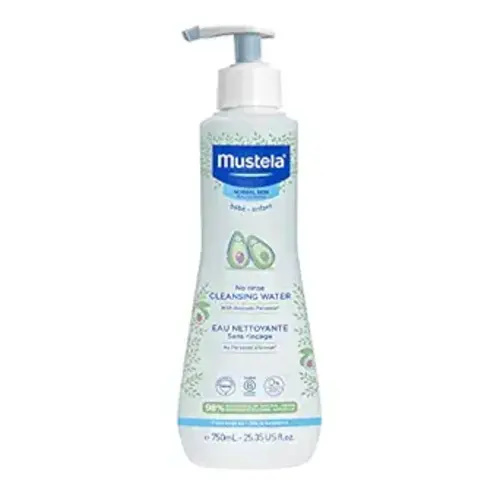 Mustela Baby Cleansing Water - No-Rinse Micellar Water - with Natural Avocado & Aloe Vera - for Baby's Face, Body & Diaper - 1 or 2-Pack - Various Sizes