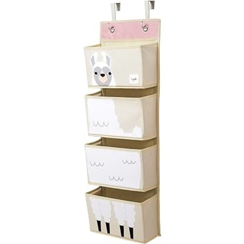 3 Sprouts Hanging Wall Organizer- Storage for Nursery and Changing Tables, Llama