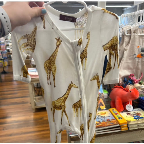 Giraffe Bamboo Onesie. Size: 0-3M
