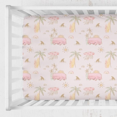 Boho Surfer Girl Crib Sheet