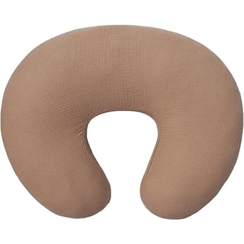 Owlowla Muslin Nursing Pillow Cover,Soft Cotton Nursing Cover Fits Breastfeeding Pillow for Baby Boy Girl(Muslin-Caramel)