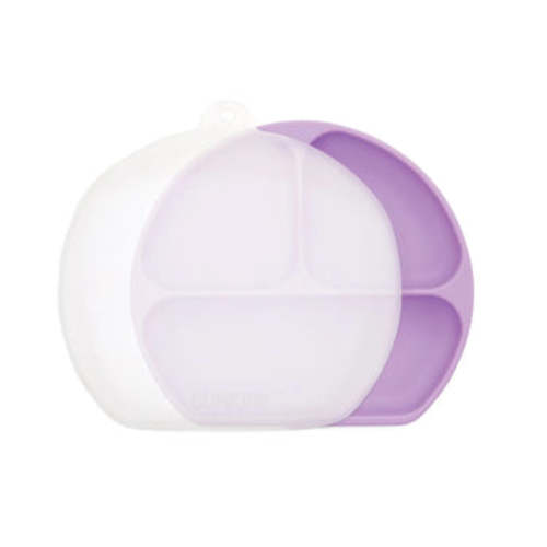 Divided Toddler & Baby Suction Plate With Lid in Lavender | Bumkins