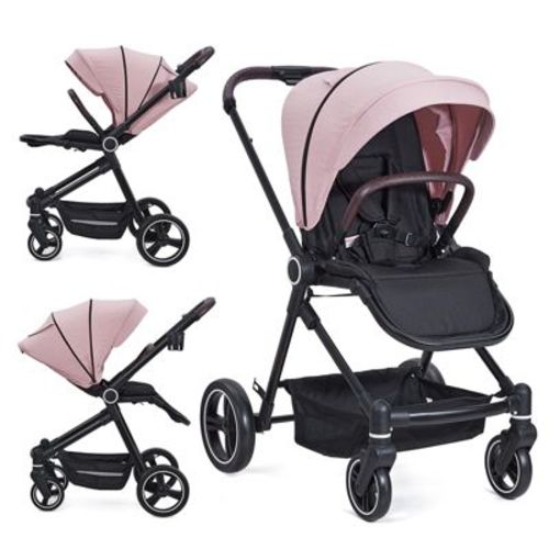 Stroller for Newborn, Convertible Baby Pram with Reversible Seat and One-Hand Fold