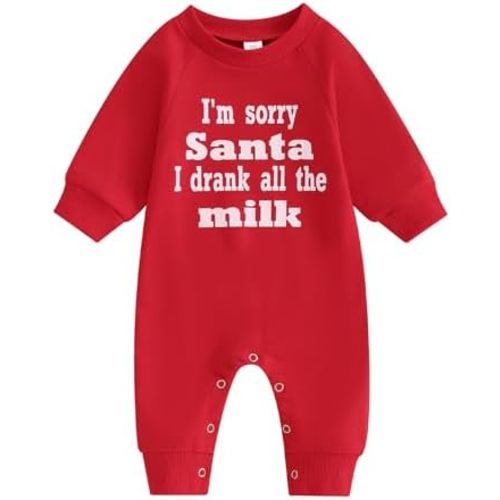 Newborn Baby Girl Boy Christmas Outfit Long Sleeve Romper Jumpsuit Bodysuit Santa Infant Fall Winter Clothes