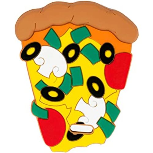 Silli Chews Pizza Toy Baby Teether - Silicone Teething Toy for Babies | Funny Baby Gift Best Sensory Toys for Infants Toddlers and Kids (Oral Motor Aid) Favorite Silly Chew Toy