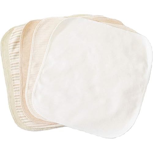 5 Pack Organic Cotton Baby Washcloths, Newborn Bath Face Towel, Natural Baby Wipes for Sensitive Skin,