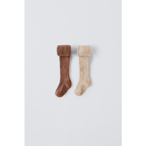 TWO-PACK BOX OF RIBBED TIGHTS - Light beige | ZARA United States