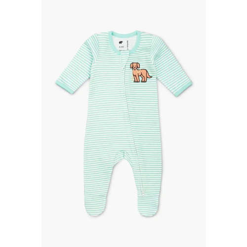 Golden Retriever Size: 0-3M Cotton Rib Zipper One-Piece
