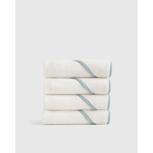 Organic Turkish Cotton Baby Hooded Towel Set 4-Pack in Light Blue