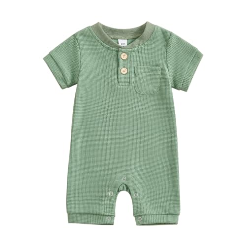 Kuriozud Newborn Infant Unisex Baby Boy Girl Clothes Button Romper Jumpsuit Basic One Piece Outfits