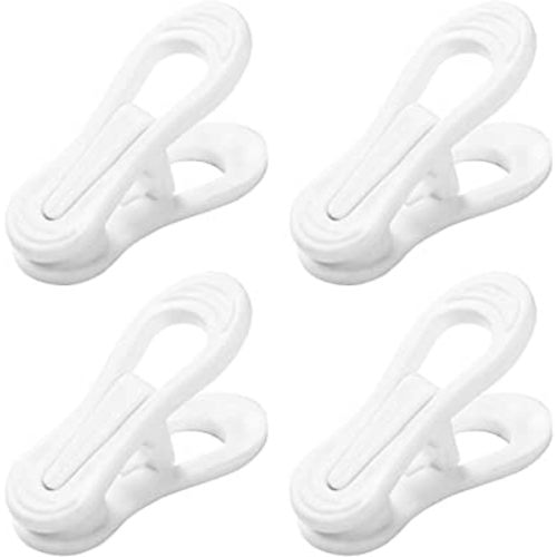 Otylzto 20 Pcs Multi-Purpose Plastic Clips for Hangers, White Plastic Clips for Plastic Clothes Hangers,Standard Plastic Hanger