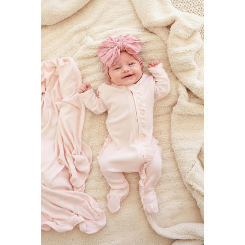 All Bamboo Waffle Zipper Footies