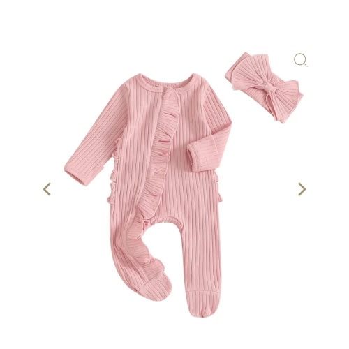 Ribbed Ruffle Footie Set