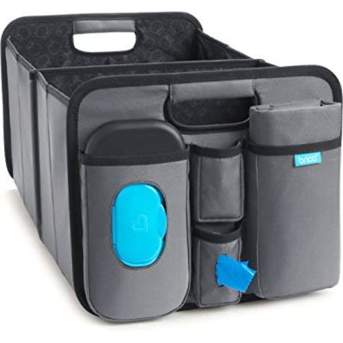 Munchkin Brica Out-n-About Trunk and Car Organizer with Diaper Changing Station, Collapsible, Grey