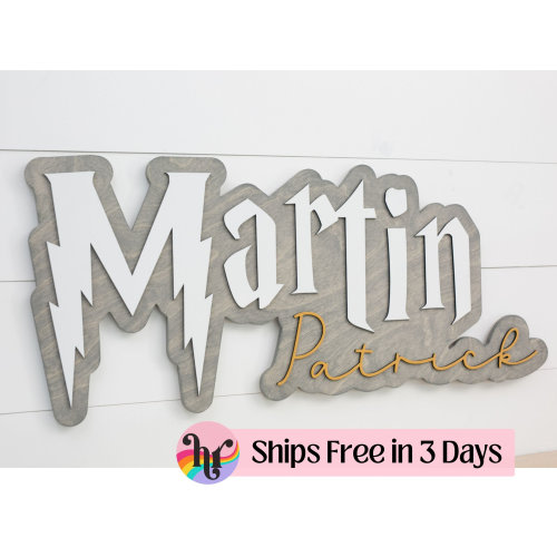 Wizard wood nursery name sign ,name sign for nursery girl, boy, above crib sign baby shower gift, nursery decor, Christmas gift