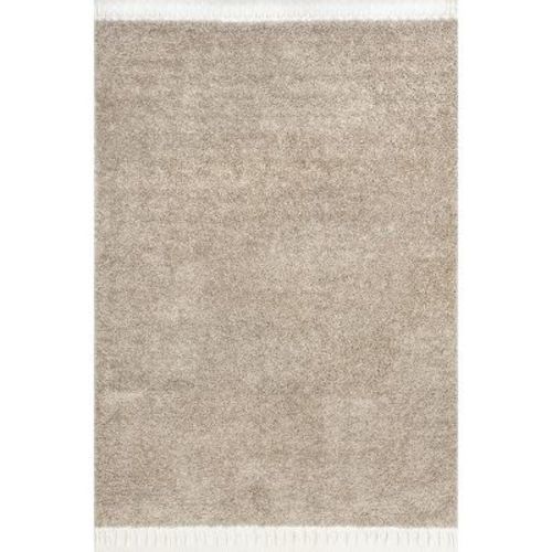 Nuloom Neva Solid 5x8 Shag Indoor Area Rug For Living Room Bedroom Dining Room Nursery, Beige/ivory