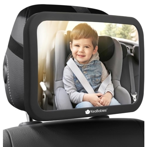 Large Shatterproof Baby Car Mirror - Safety Baby Car Seat Mirror - Baby Car Mirror for Back Seat Rear View - Carseat Mirrors - Baby Mirror For Car, Child Safety Car Seat Accessories (Matte Black) : Amazon.com.au: Baby