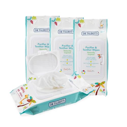 Dr. Talbot's Pacifier & Teether Wipes Naturally Inspired with Citroganix, Vanilla Milk (Pack of 4, 192 Count)